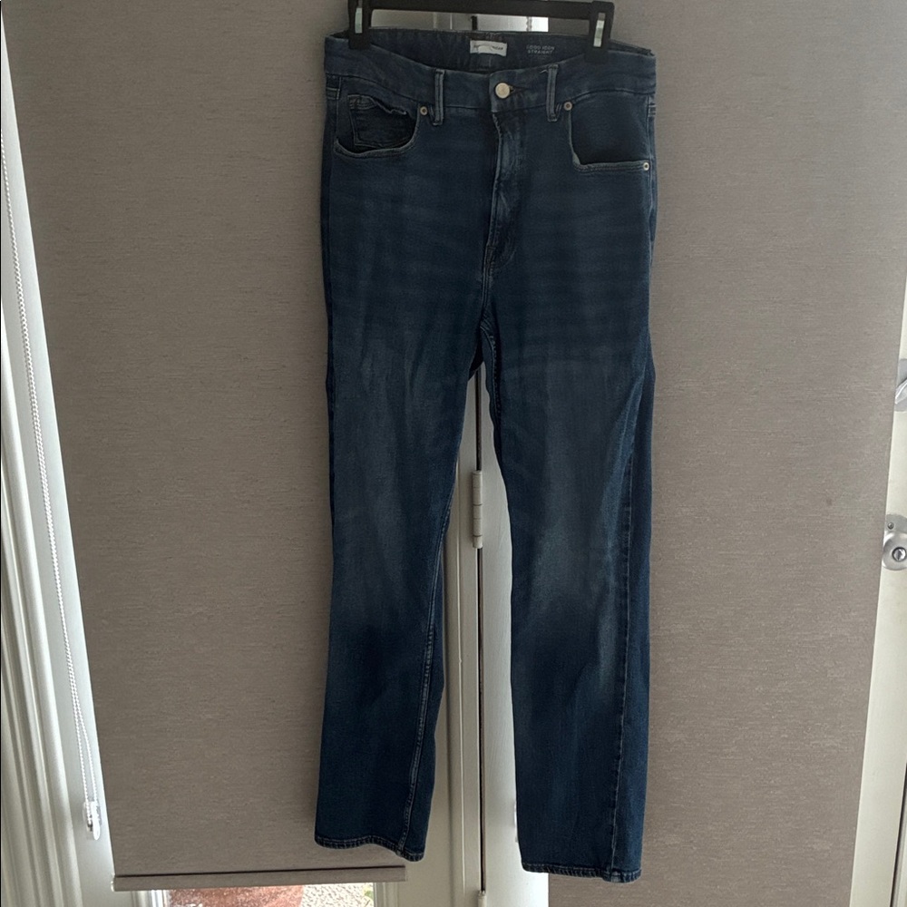 Good American Women's Dark Blue Straight Leg Jeans